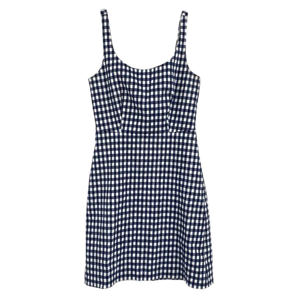 J. Crew Navy Blue White Gingham Mini Dress | Size 4, Sleeveless Style